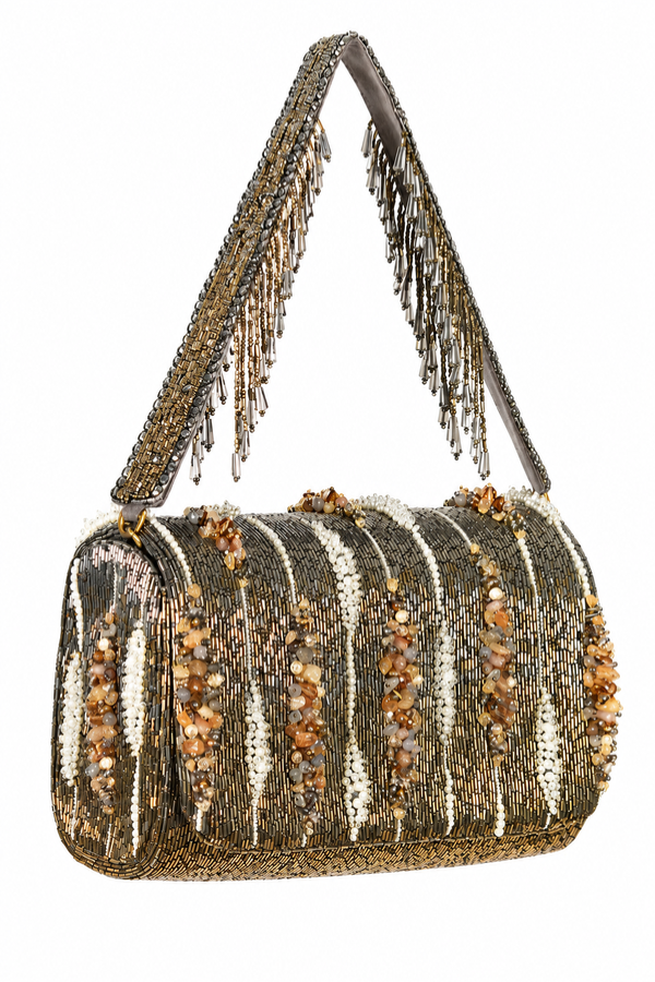 Champagne Beaded shoulder bag