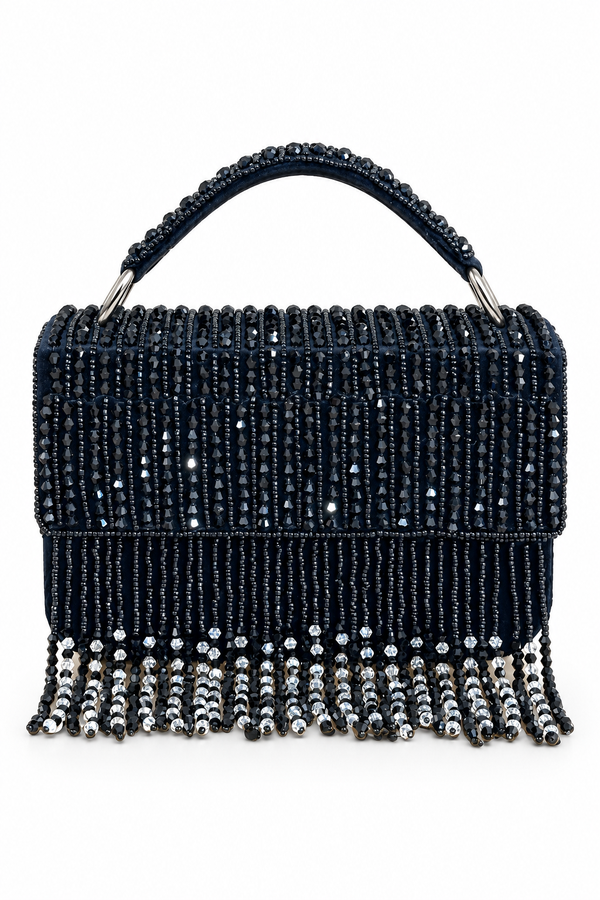 Midnight Beaded Box Bag