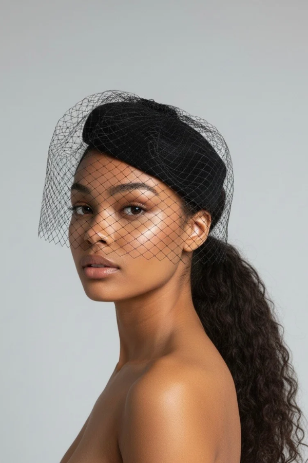Midnight Veil Fascinator
